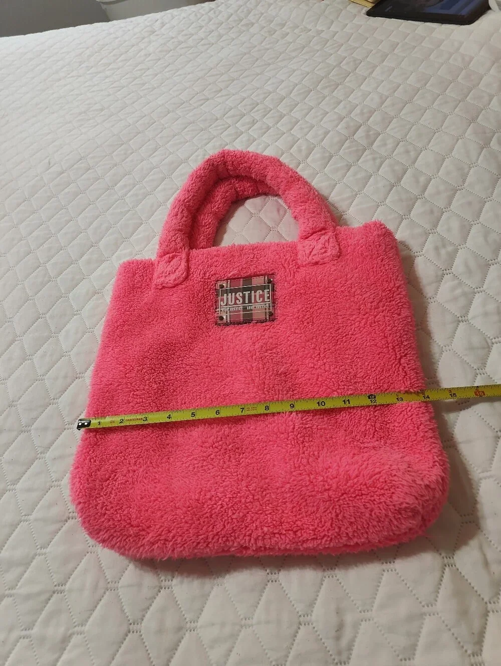 Justice Pink Furry Tote Bag For Girls